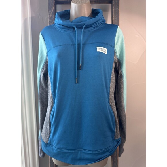Victoria's Secret PINK Teal and Gray Long Sleeve Medium Top - Picture 1 of 10